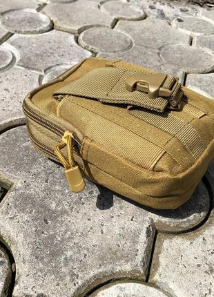 Тактична сумка - сумка для телефону, система molle органайзер тактичний з кордури. er-248 колір: койот4 фото