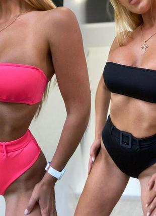 Жіночий роздільний купальник 012 "бікіні ремінець" в кольорах