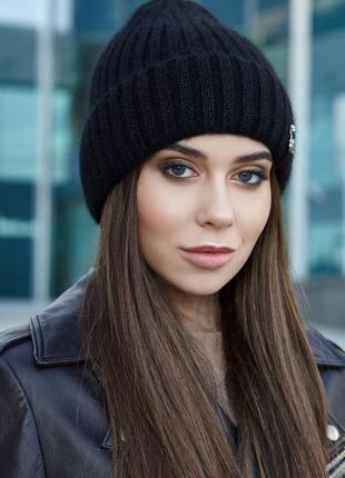 Жіноча тепла шапка, аманда, чорна