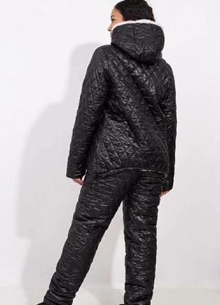 Женский теплый лыжный костюм штаны+куртка ткань плащевка синтепон 150+овчина размер:50-52, 54-567 фото