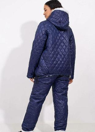 Женский теплый лыжный костюм штаны+куртка ткань плащевка синтепон 150+овчина размер:50-52, 54-563 фото