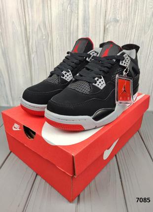 Зимние кроссовки nike air jordan 4 retro bred winter❄️ хутро