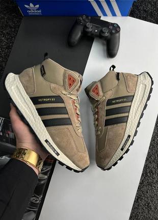 Зимние мужские кроссовки adidas originals retropy e5 sand black fur