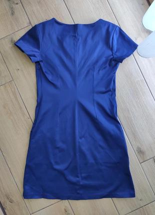 Нарядное итальянское синее платье в восточном стиле размер s5 фото