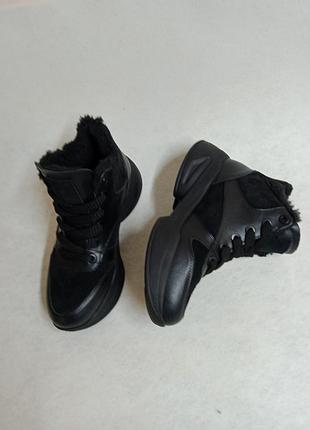 Кросівки натуральна шкіра зима хутро