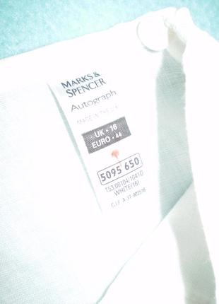 Белая льняная юбка marks&spencer uk16 р.l-xl 50 лен натуральный6 фото
