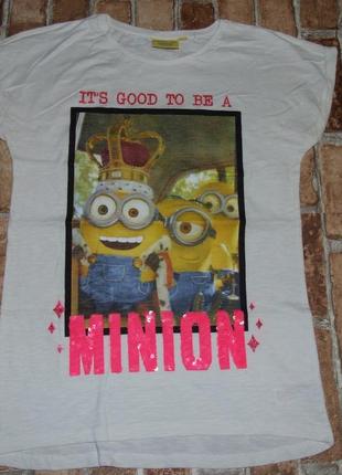 Футболка девочке с миньеном 12 - 13 лет