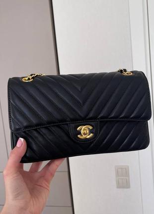 Сумка chanel black classic double flap стеганая