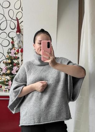 Шерстяний светр-пончо під шию бренд mango, якість 🔥🔥🔥