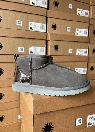 Уггі ugg ultra mini grey lacquer4 фото