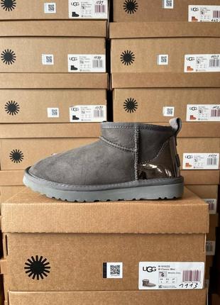 Угги ugg ultra mini grey lacquer2 фото