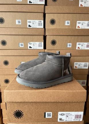 Угги ugg ultra mini grey lacquer5 фото