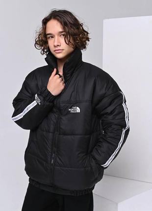 Подростковая теплая куртка the north face из плотной плащевки с рефлективными элементами размеры 146-1764 фото