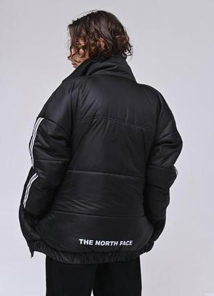 Подростковая теплая куртка the north face из плотной плащевки с рефлективными элементами размеры 146-1767 фото