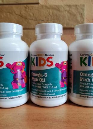 California gold nutrition omega 3 омега-3 для детей 60 капсул