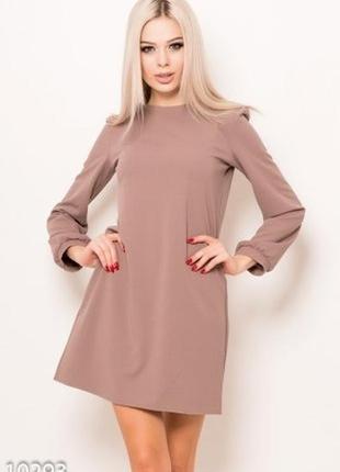 Модное однотонное прямое платье с длинными свободными рукавами разные цвета1 фото