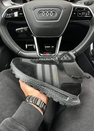 Зимние мужские кроссовки adidas retropy e5 black fur (мех) 41-42-43-44-45-46