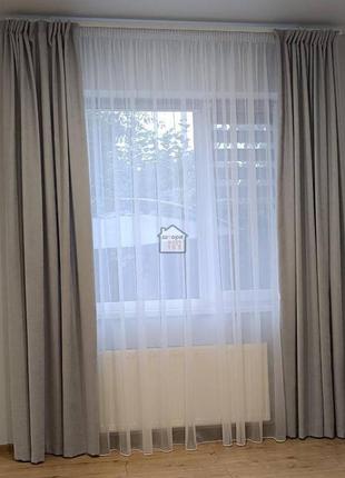 Біла однотонна тканина для гардини тюль «котоновий бамбук», для спальні та в зал4 фото