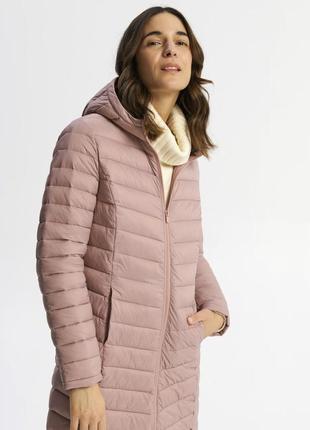 Куртка удлиненная, стеганное пальто с капюшоном р.l демисезон молодежное3 фото