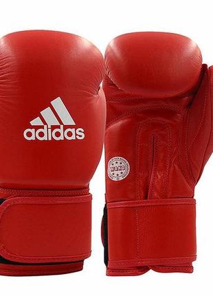 Кожаные боксерские перчатки wako | красный | adidas adiwakog1