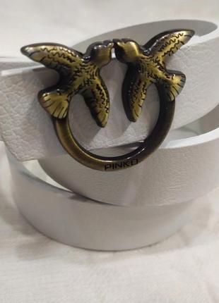 Жіночий ремінь турція 3см шкіра пояс білий туреччина з натуральної шкіри + коробка, ремінь білий 4см шкіра чорний, ремінь в стилі pinko  пінко