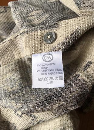 Винтаж рубашка бежево-серая винтажный орнамент структурная ткань очень приятная...