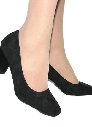 Черные замшевые туфли женские размер 36 37 38 394 фото