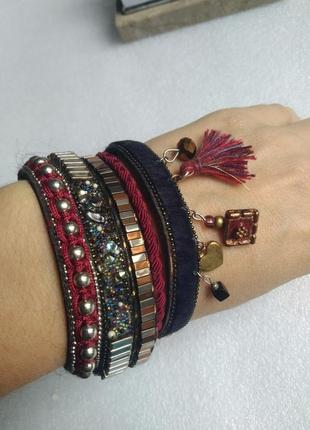 Широкий массивный браслет на магните винтаж франция