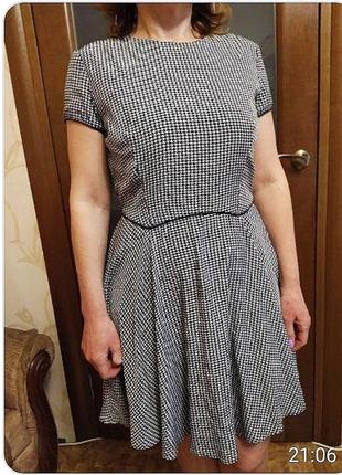 Платье в гусиную лапку zara