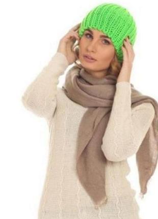 Sale!фирменная вязаная шапочка для женщин, салатовый неон - alcott2 фото