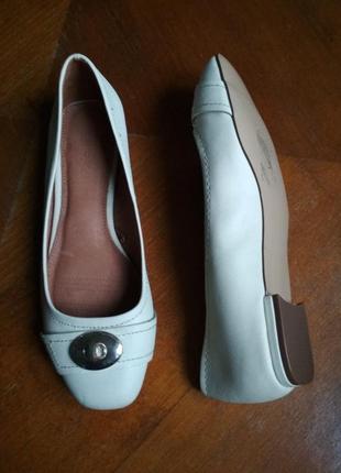 Полукожаные 💢 балетки forever comfort by next, туфли на плоской подошве с пряжкой в новом состоянии