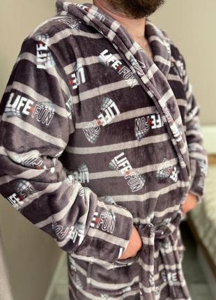Стильный мужской махровый халат4 фото