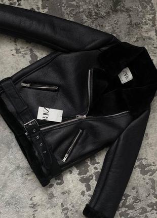 Дубленка zara авиатор