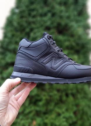 Зимние кроссовки с мехом new balance 574 high black winter2 фото