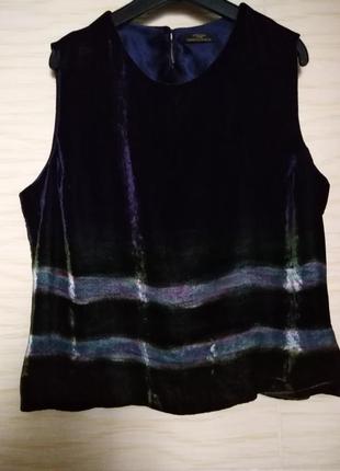 Праздничная блуза женская без рукавов, из панбархата