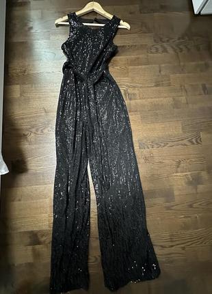 Чорний комбінезон паєткі , на свято на вечірку на новий рік