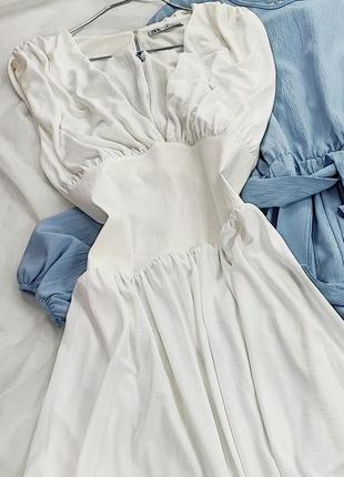 Біла сукня максі в грецькому стилі zara2 фото