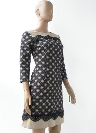 Оригинальное, комбинированное платье, украшенное кружевом 42 размер (36 евроразмер).2 фото