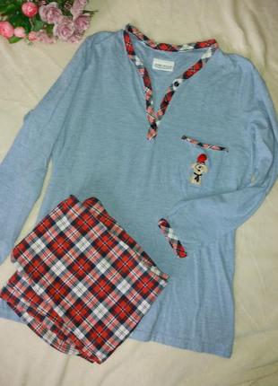 Стильная котоновая пижама с вышивкой,44-48разм.1 фото