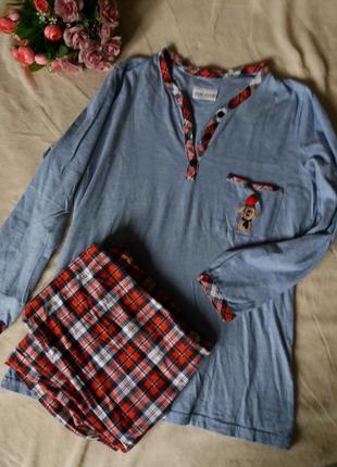 Стильная котоновая пижама с вышивкой,44-48разм.2 фото