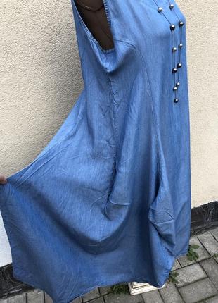 Джинсовое платье,сарафан ассиметрия,-балон,заужено к низу,,большой размер,dcelli9 фото