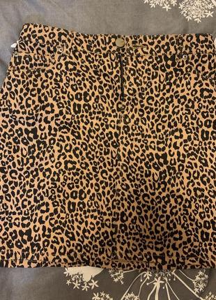 Идеальная юбка джинсовая леопард