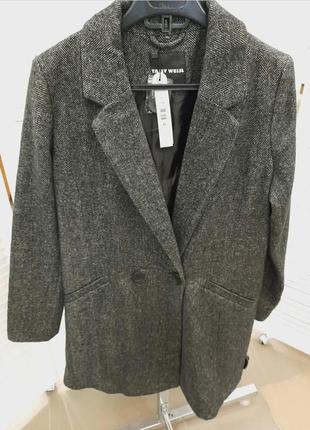 Пальто серое модное стильное tally weijl1 фото