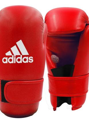 Перчатки полуконтакт open hand semi-contact gloves с лицензией wako | красный | adidas wakog3
