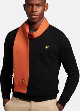 Шарф lyle & scott колір помаранчевий однотонний