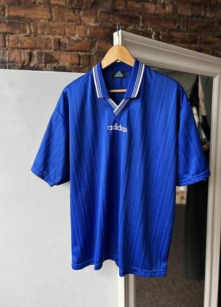 Adidas equipment men’s vintage 90s blue short sleeve t-shirt center logo винтажная футболка