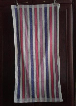 Полотенце махровое хлопчатобумажное пестротканое жаккардовое винтаж