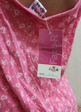 Ночная рубашка ночнушка длинная хлопковая розовая размер xl5 фото