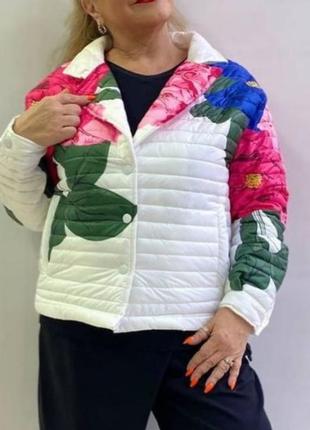 Нереально стильная руртка пиджак, турция,люкс,с ярким принтом.1 фото