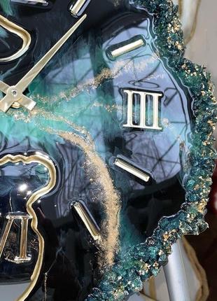 Настінний декор. годинник ручної роботи. годинник з епоксидної смоли.4 фото